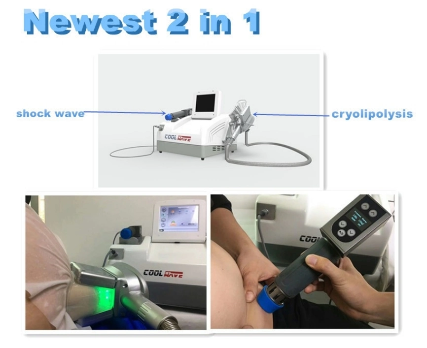 2019 Trend 2 In1 Fat Freeezing Cryo Pad Cryolipolysis Machine with Shockwave Handle for Cosmetologist